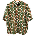 J. Peterman Company Green 100% Linen Tribal Print Short Sleeve Shirt