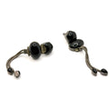 Vintage 80s Onyx Sterling Silver Gothic Tassel Dangle Earrings