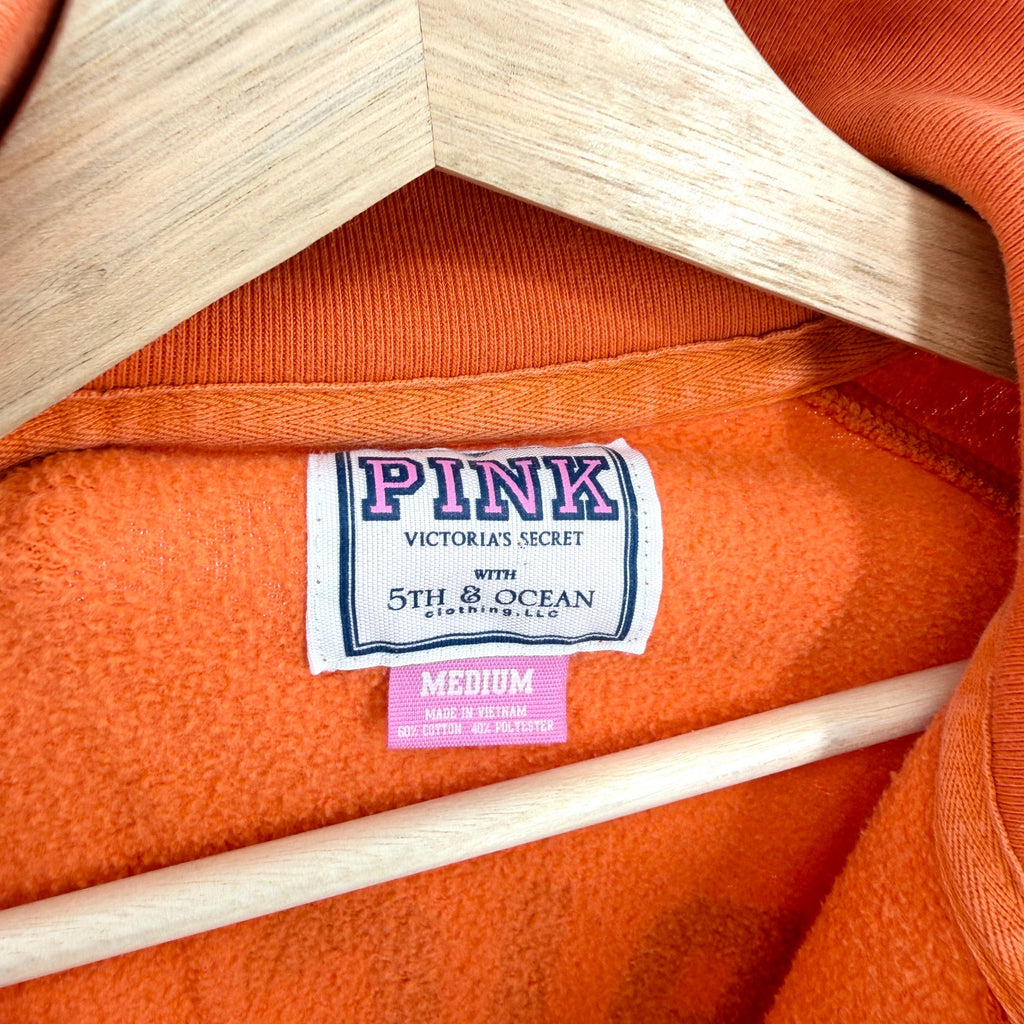 Victoria's Secret PINK Orange Miami Hurricanes Fifth Ocean Half Zip Sweatshirt