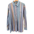Vintage 90s Address Unknown Blue 100% Cotton Striped Button Down Shirt