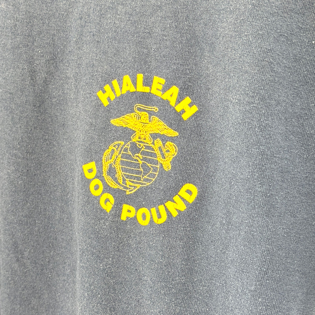 Vintage 90s Fruit of the Loom Navy Marines Hialeah Dog Pound Graphic T-Shirt