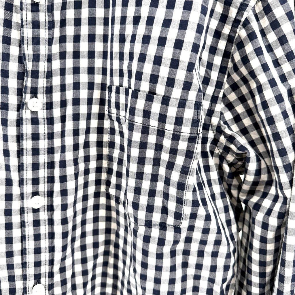 G.H. Bass & Co. Blue and White Gingham 100% Cotton Button Down Shirt