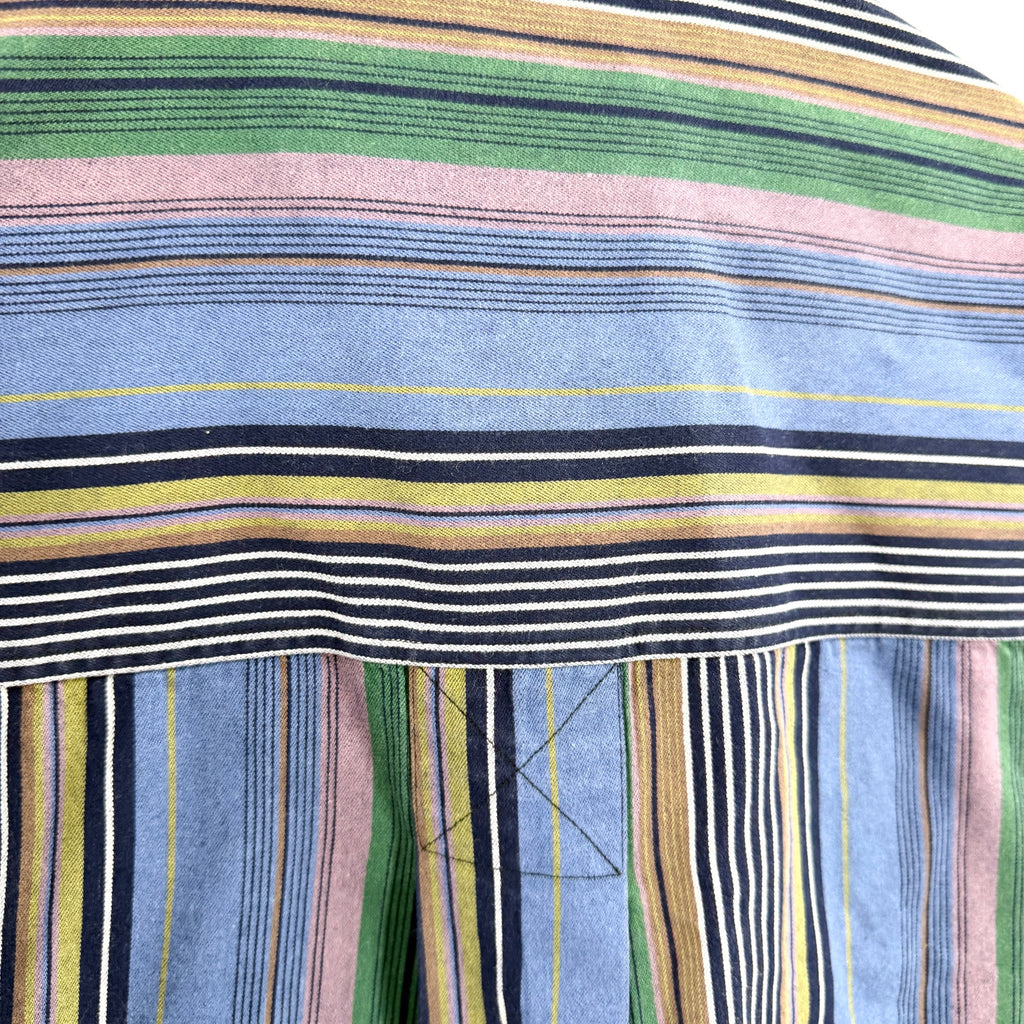 Vintage 90s Colours by Alexander Julian Blue Green Stripe 100% Cotton Shirt