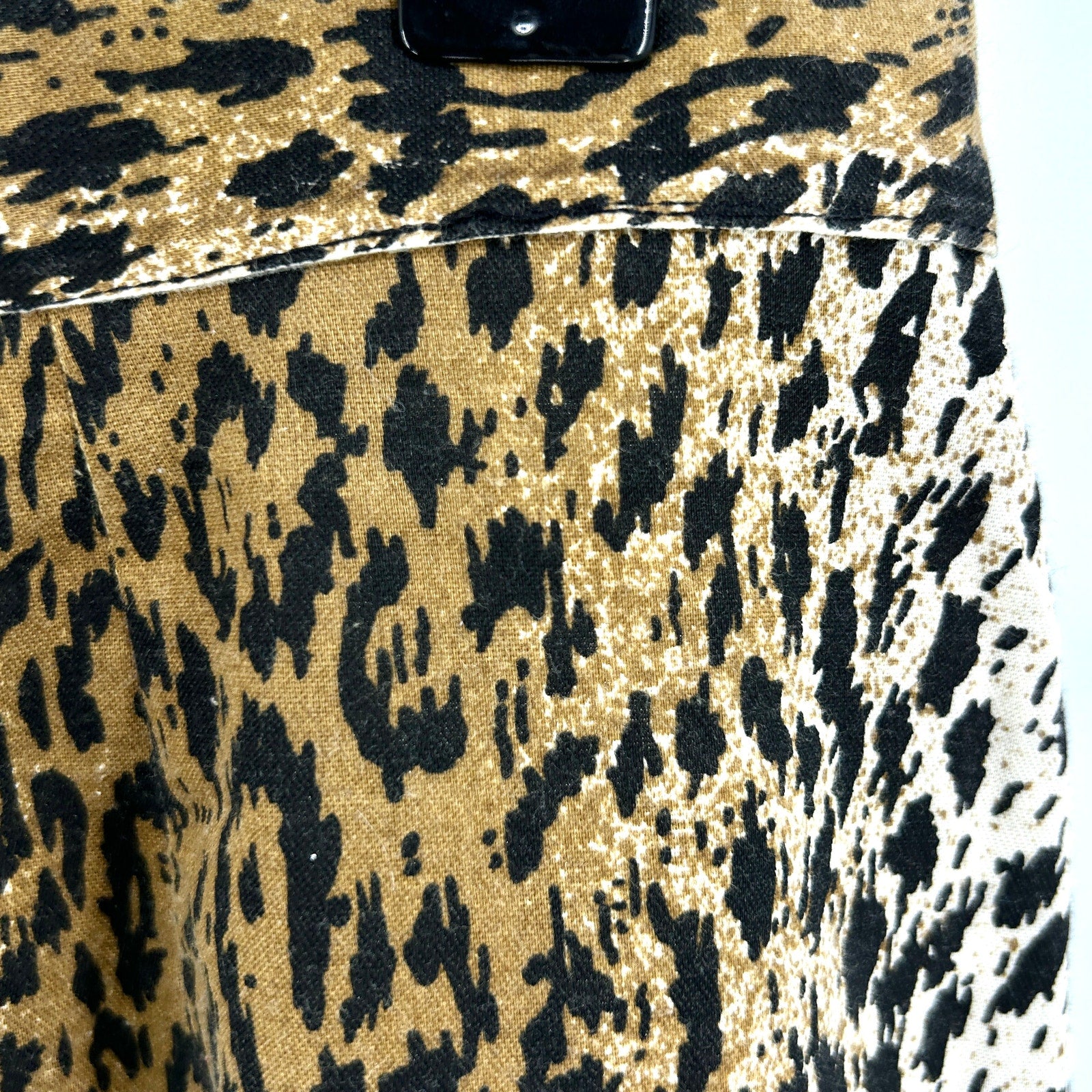Vintage 80s Handmade Leopard Print Cotton Pencil Skirt