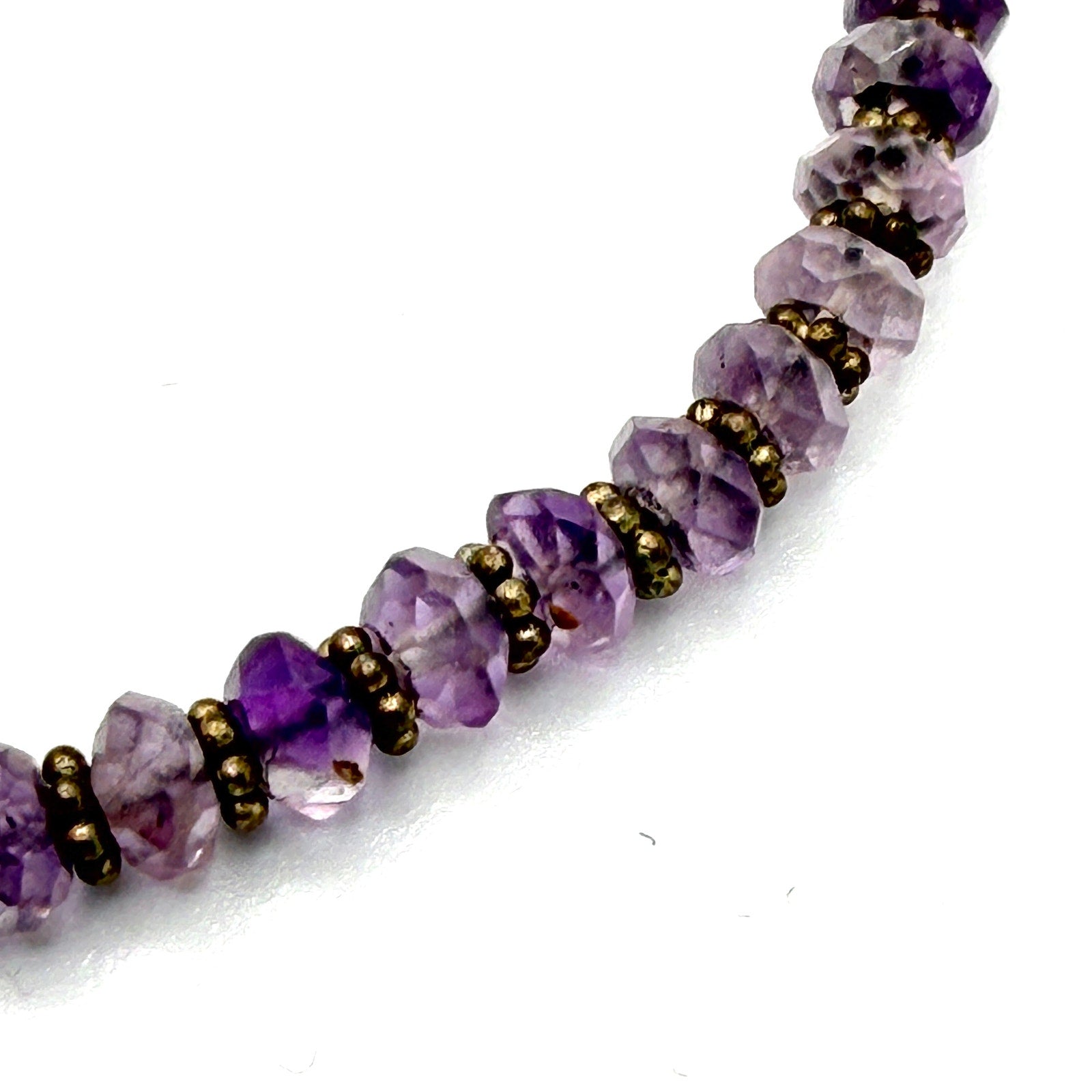 Vintage Handmade Genuine Amethyst Faceted Bead Choker Necklace