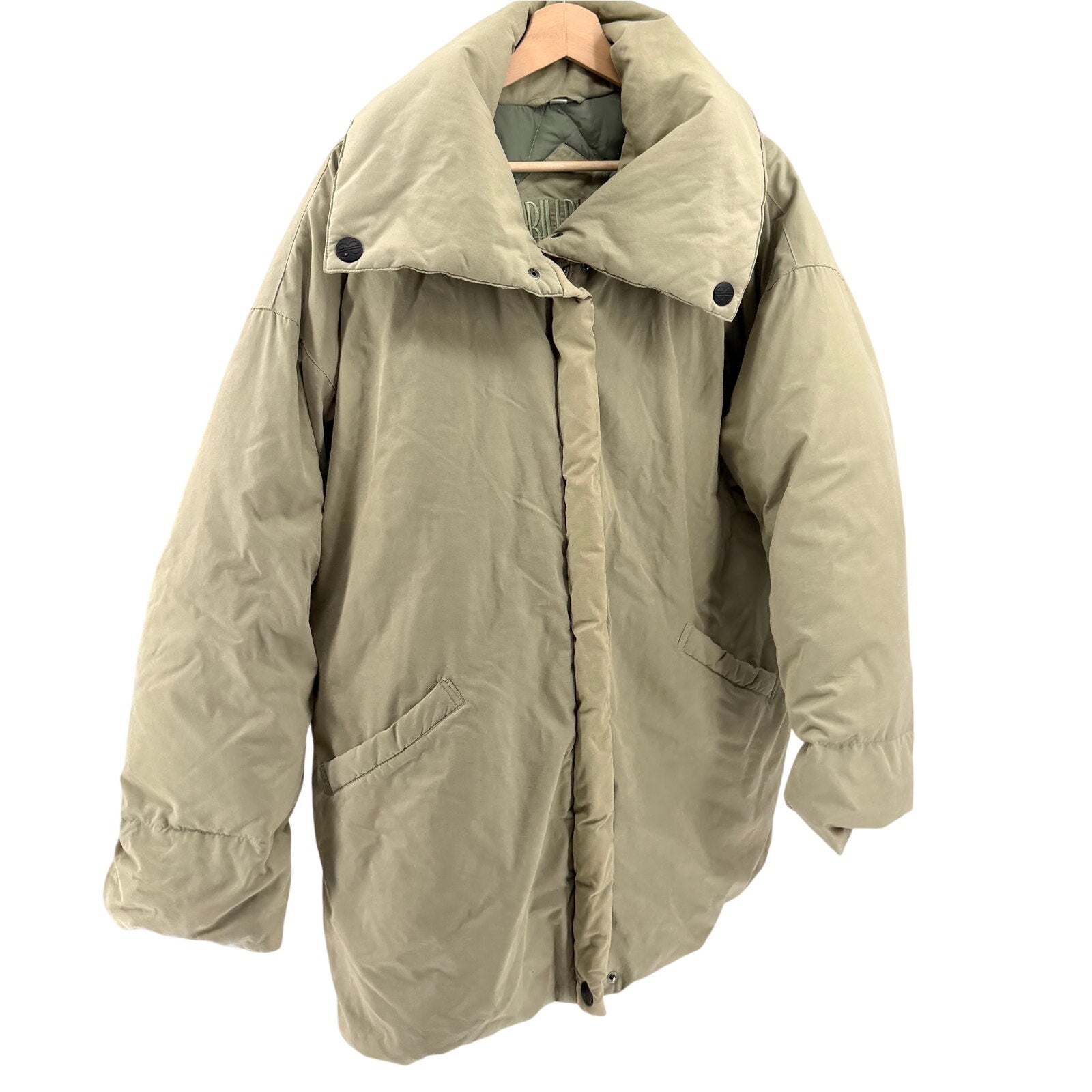 Vintage 90s Bill Blass Pistachio Green Gorpcore Minimalist Down Puffer Jacket