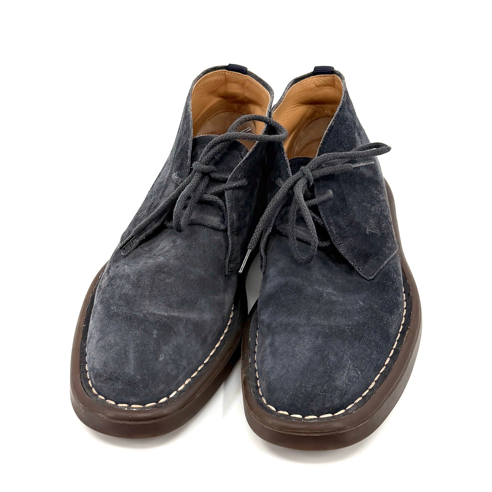 Tod's Italy Navy Blue Suede Chukka Desert Boots