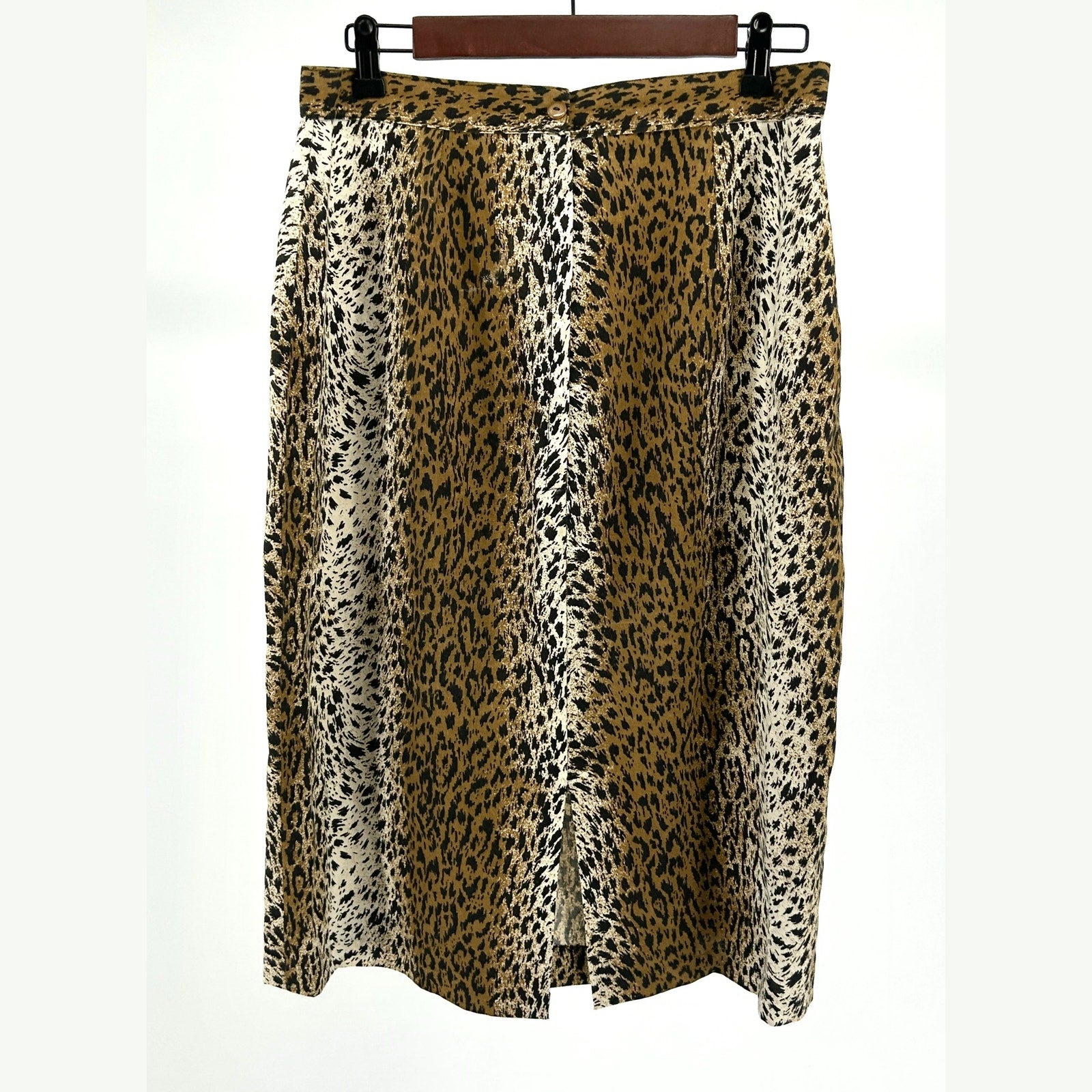 Vintage 80s Handmade Leopard Print Cotton Pencil Skirt
