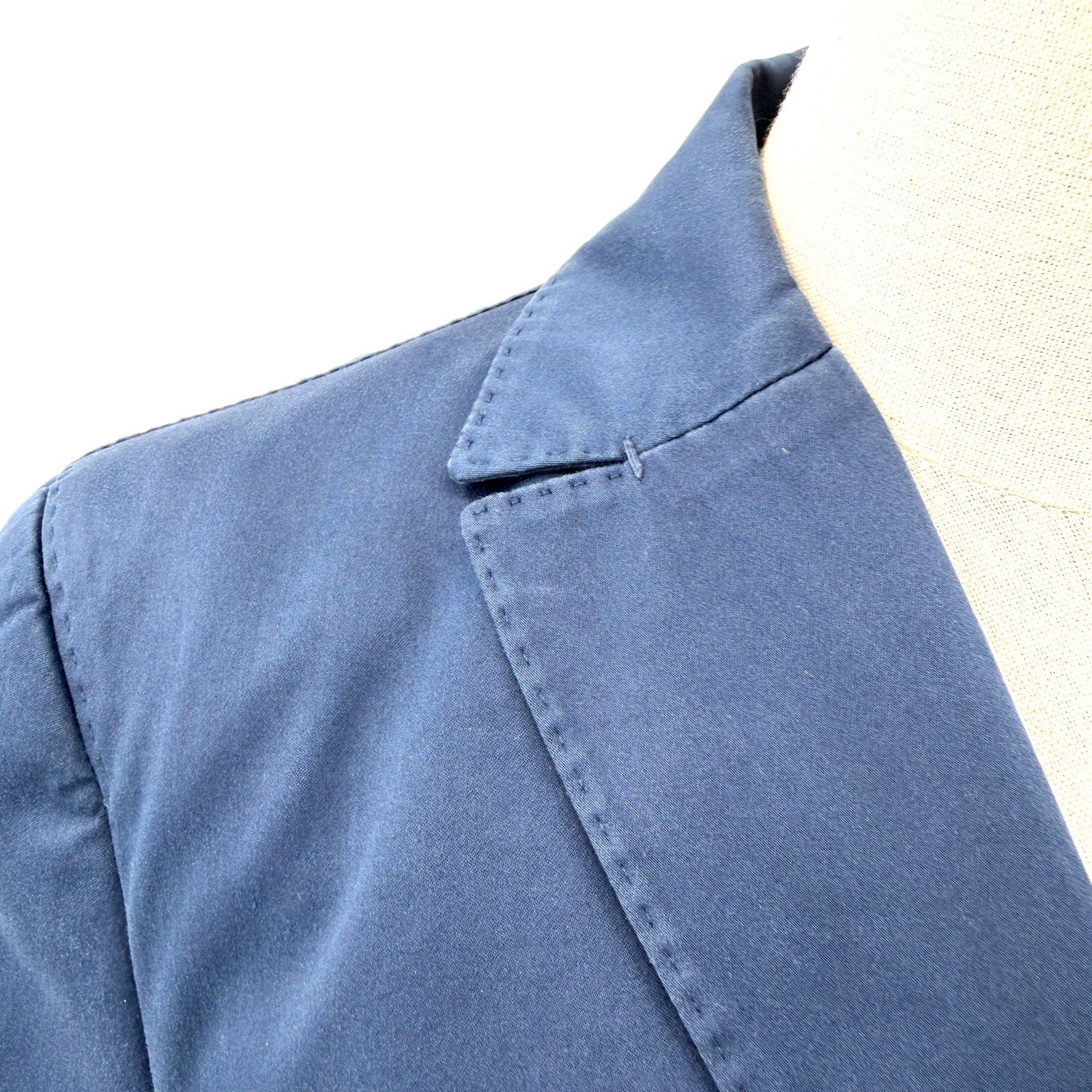 Piazza Sempione Navy Blue Cotton Blend Tailored Blazer Jacket
