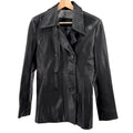 Vintage 90s Guess Mod Black Genuine Leather Double-Breasted Jacket
