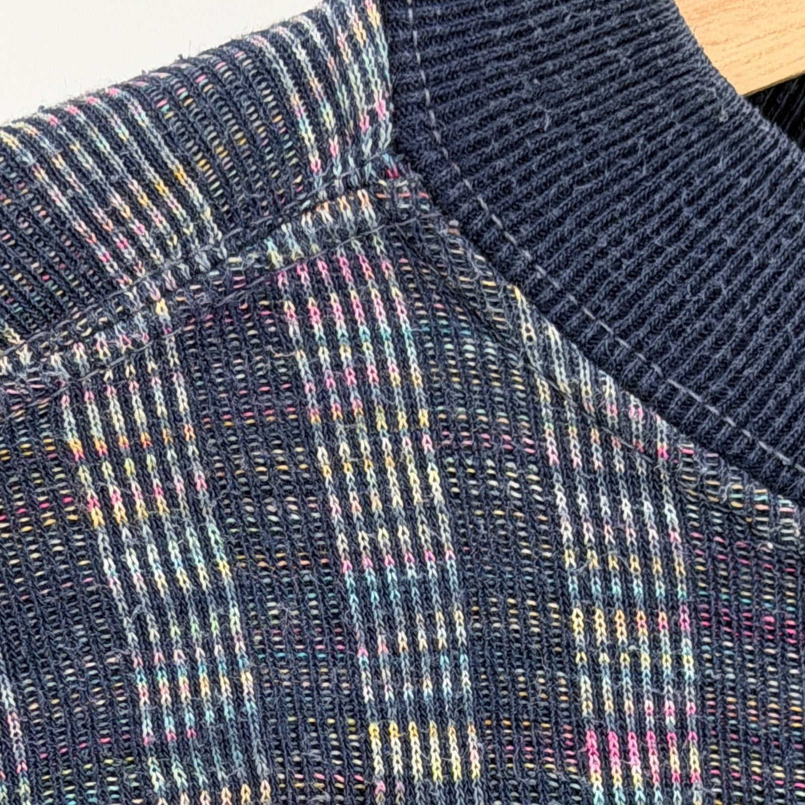 Vintage 90s Pepe Jeans London Blue 100% Cotton Rainbow Striped Pocket Shirt