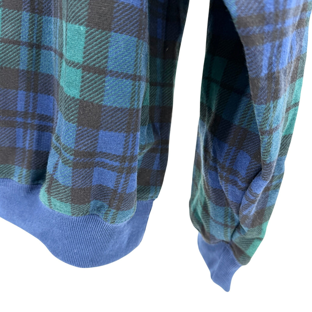 Vintage 90s Fremantle Blue Green Tartan Plaid Crewneck Sweatshirt