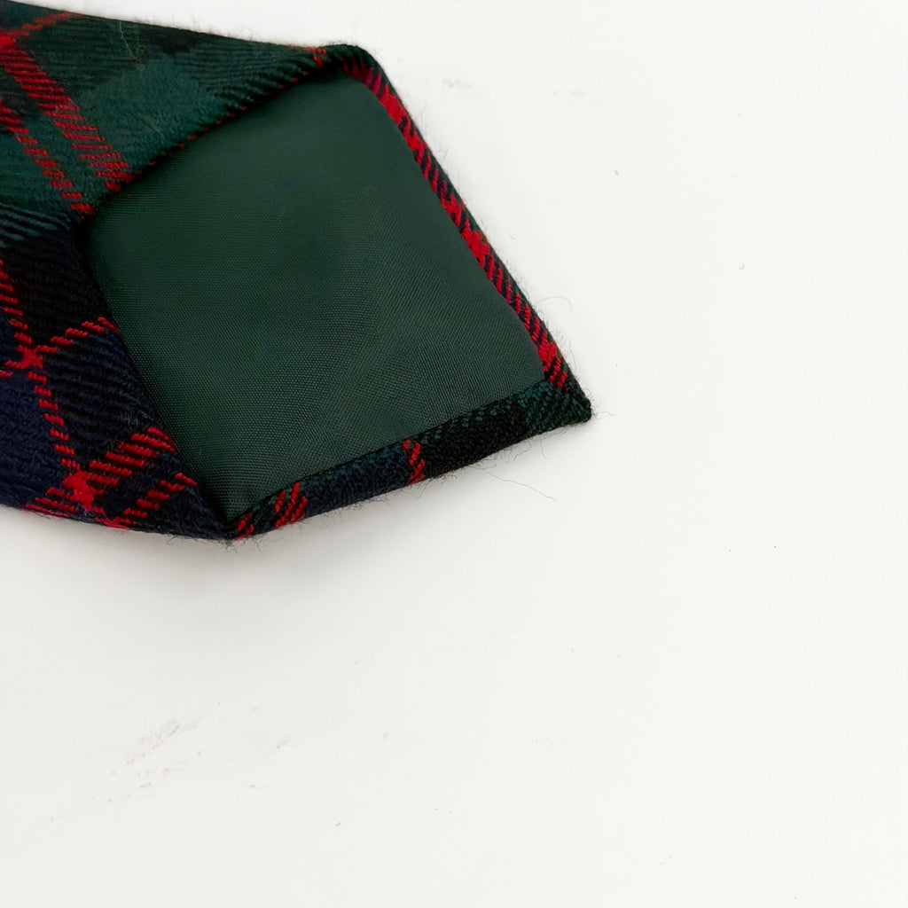 Vintage 90s Lochcarron Green Red Navy Blue 100% Wool Scottish Tartan Tie