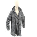 Vintage Y2K 3 Sisters Black White Houndstooth Swing Coat Jacket