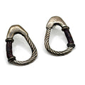Vintage 90s Stamped Sterling Silver IOD Leather Hoop Post Earrings