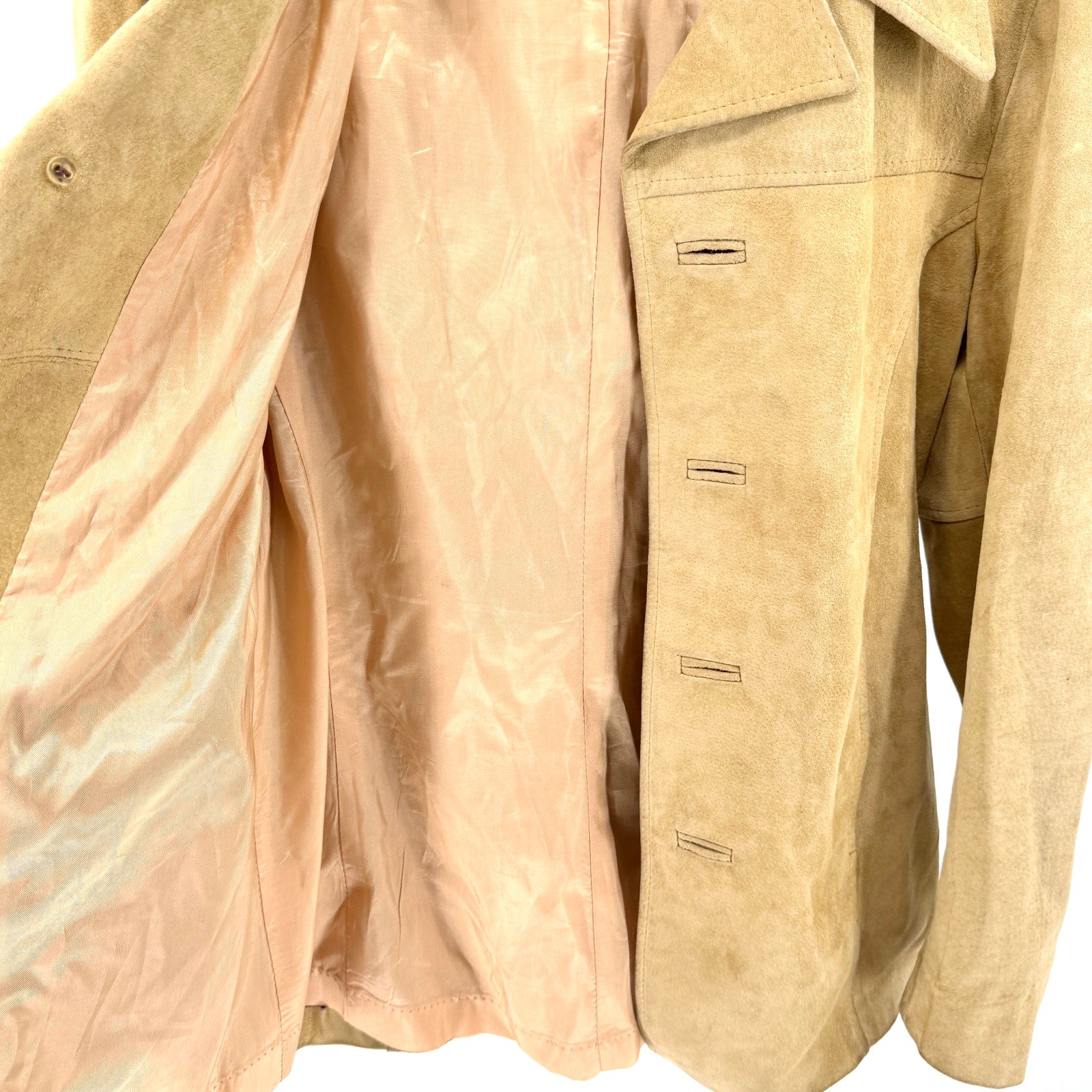 Vintage 70s Weathermate Camel Genuine Suede Leather Jacket
