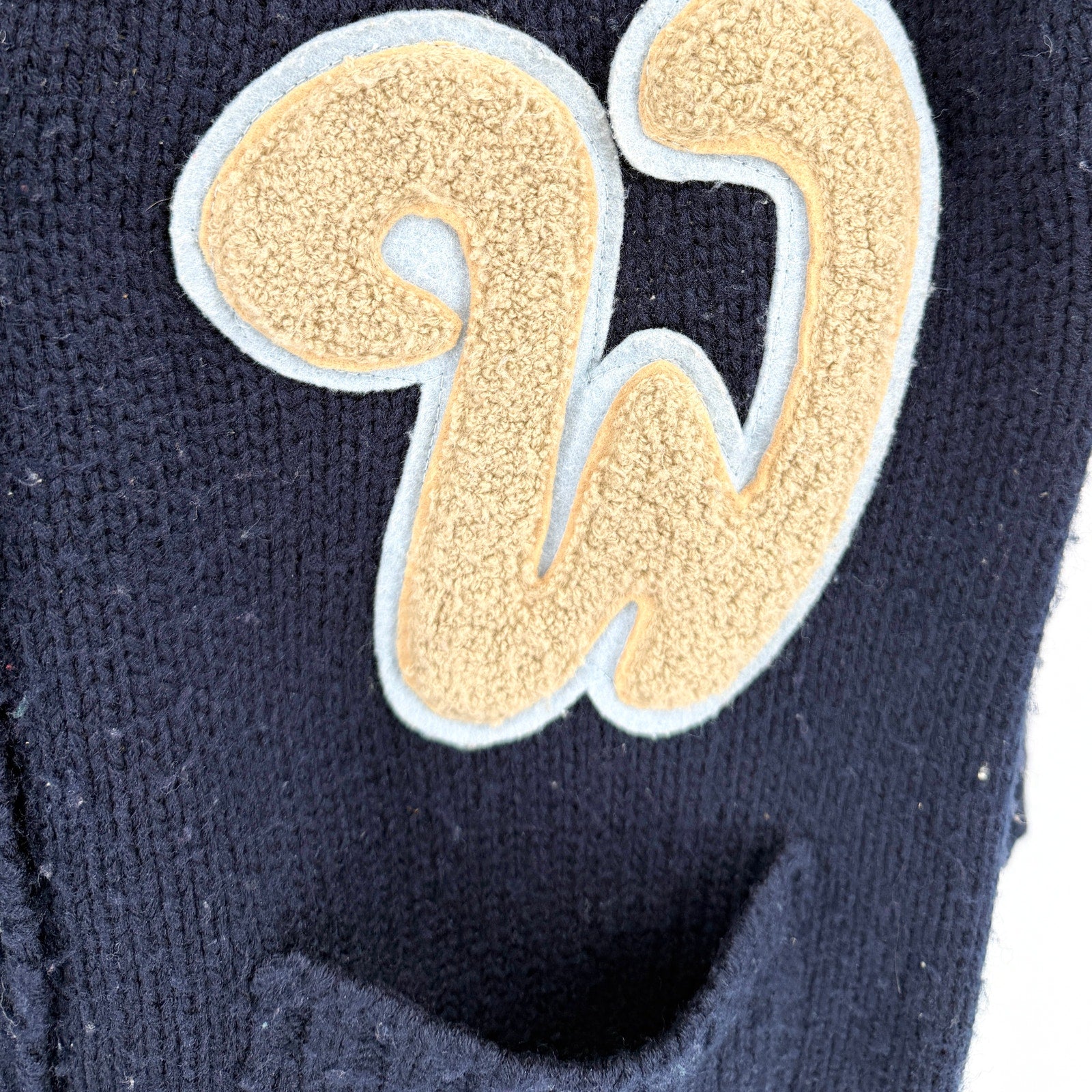 Vintage 80s Authentic Whipp Navy Blue Varsity Avalanche Ski Cardigan Sweater