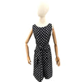 Kate Spade Black White Polkadot 100% Silk Bow Pocket Cocktail Dress