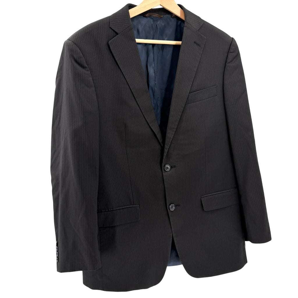 Michael Kors Charcoal Gray 100% Wool Pinstripe Sharp Tailored Blazer Jacket