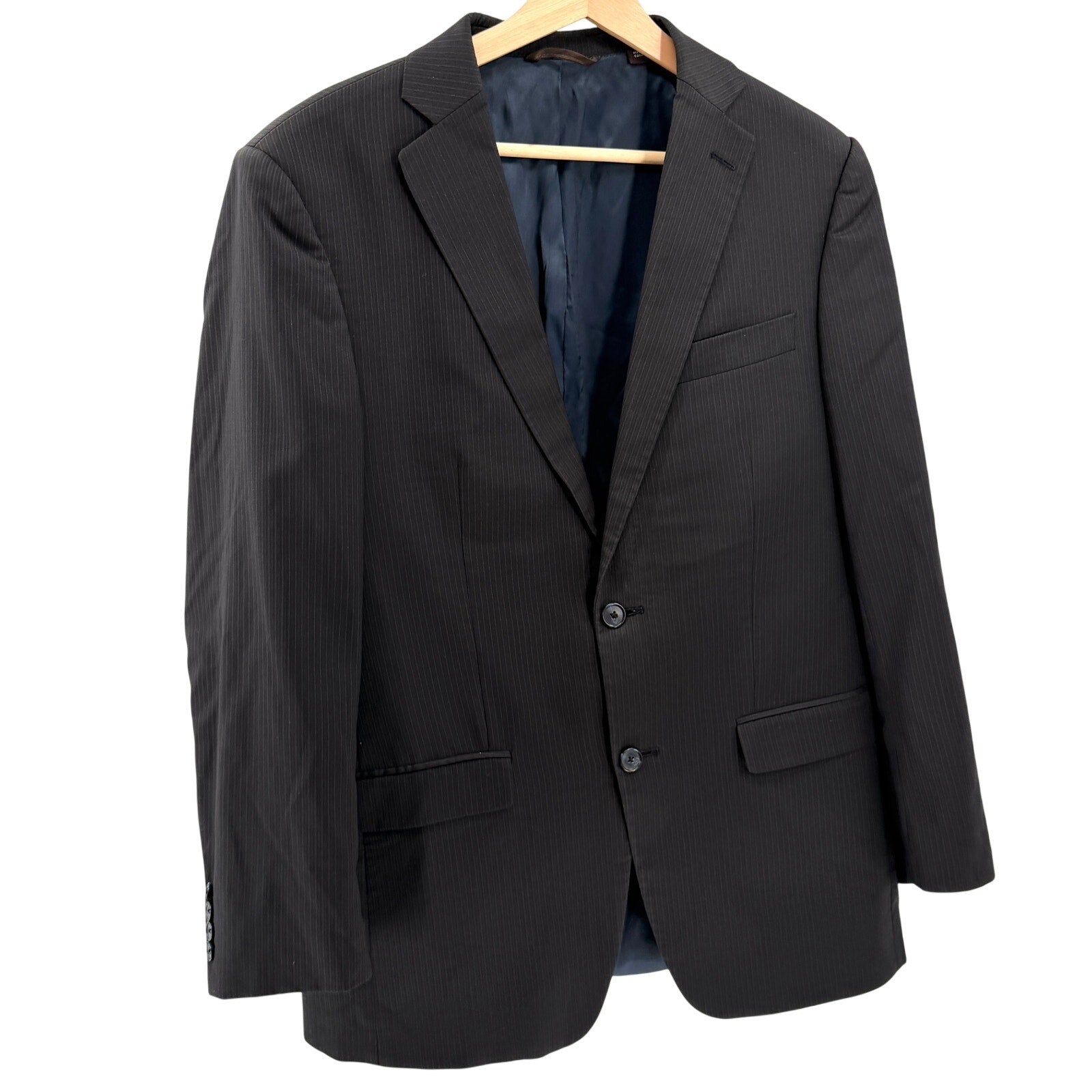 Michael Kors Charcoal Gray 100% Wool Pinstripe Sharp Tailored Blazer Jacket