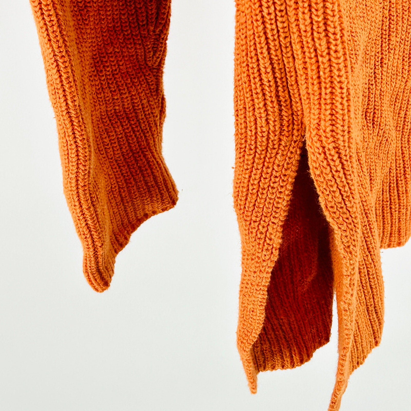 Vintage 90s The Territory Ahead Orange Ramie Cotton Boho Button Sweater
