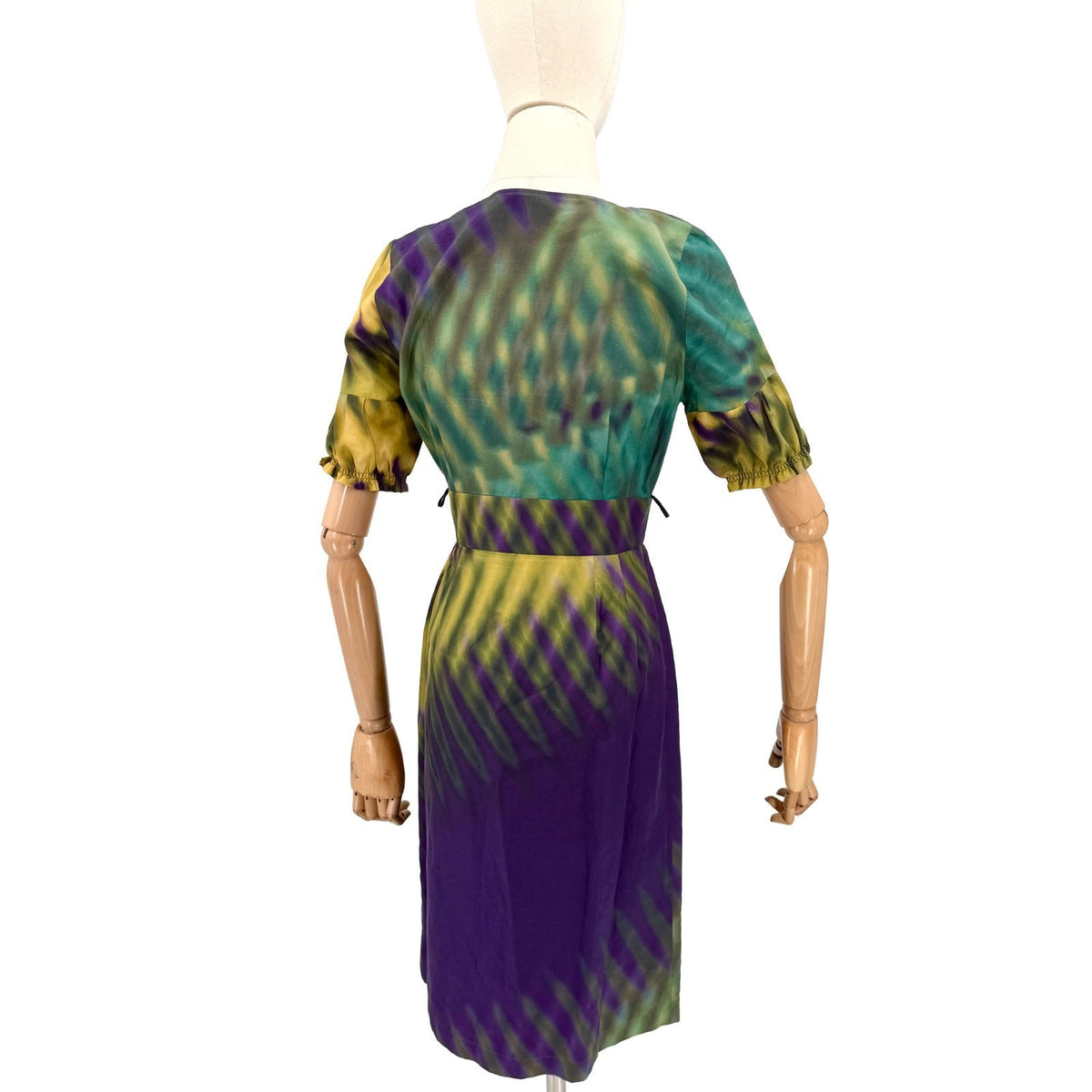 Vintage Y2K Escada Sport Green Purple Tie-Dye A-Line Dress