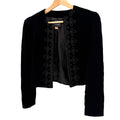 Vintage 80s Courtwell Black Soutache Embroidered Velvet Bolero Cropped Jacket