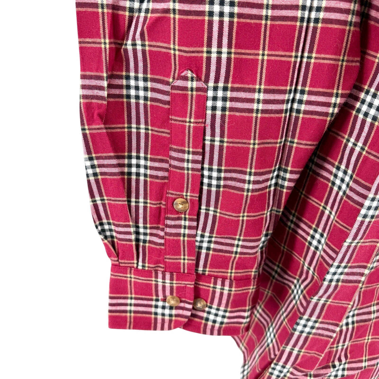 NWT Vintage 90s Alexander Julian Colours Red 100% Cotton Plaid Flannel Shirt