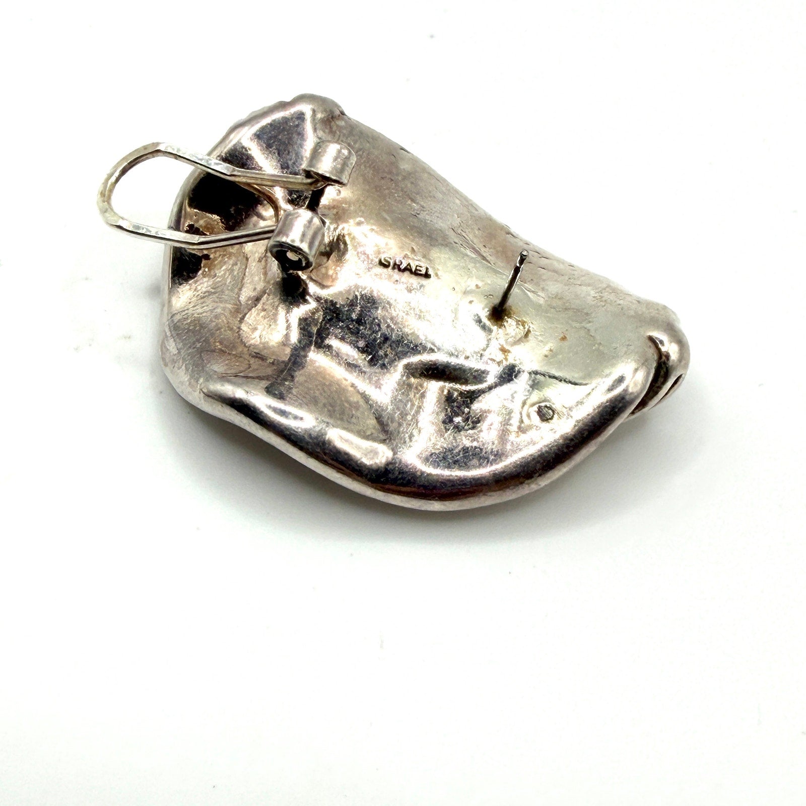 Vintage 80s Israel Sterling Silver Modernist Wavy Abstract Omega Back Earrings
