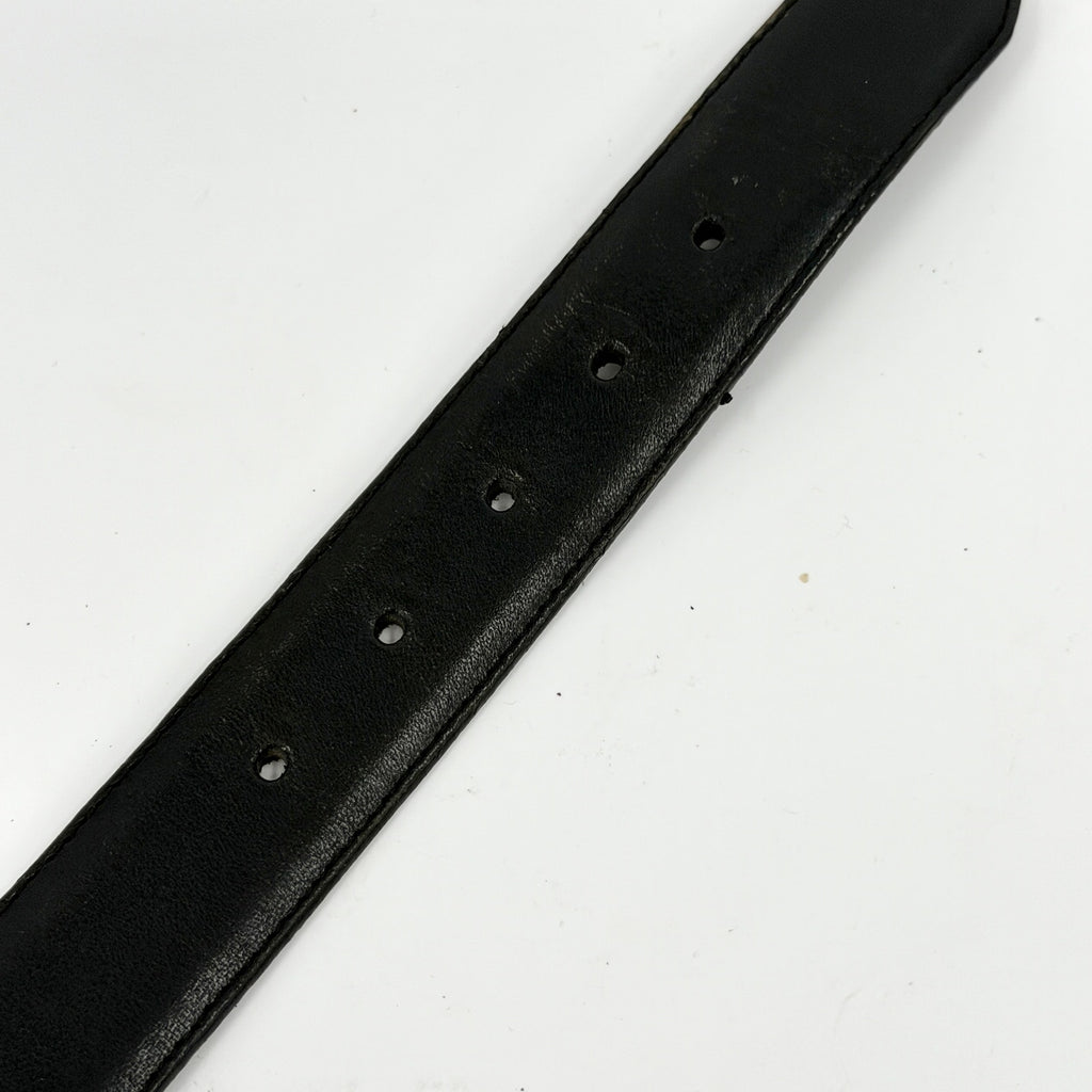 Vintage 90s Brighton Black Genuine Leather Silver Buckle Belt