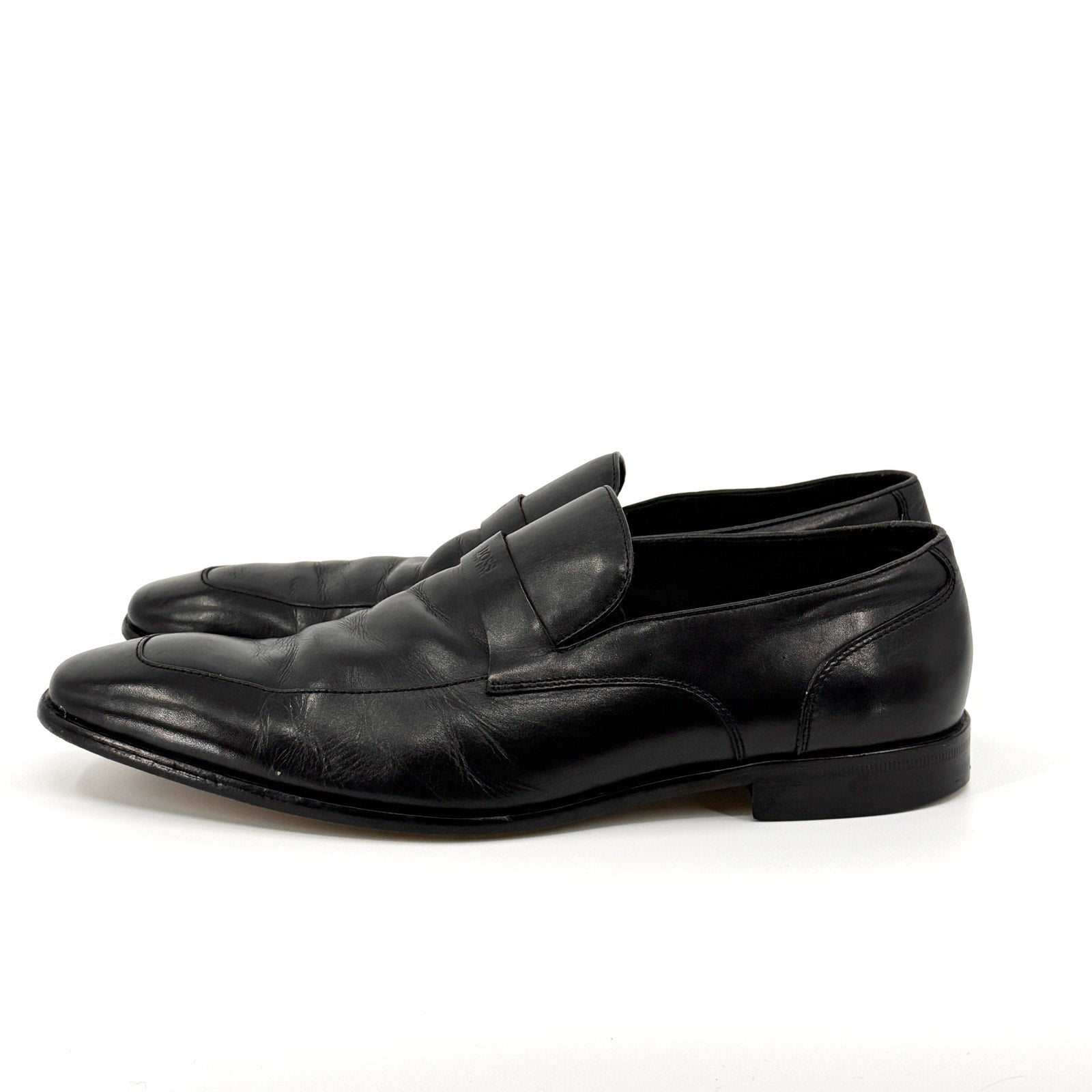 Hugo Boss Black Genuine Leather Minimalist Office Career Loafers