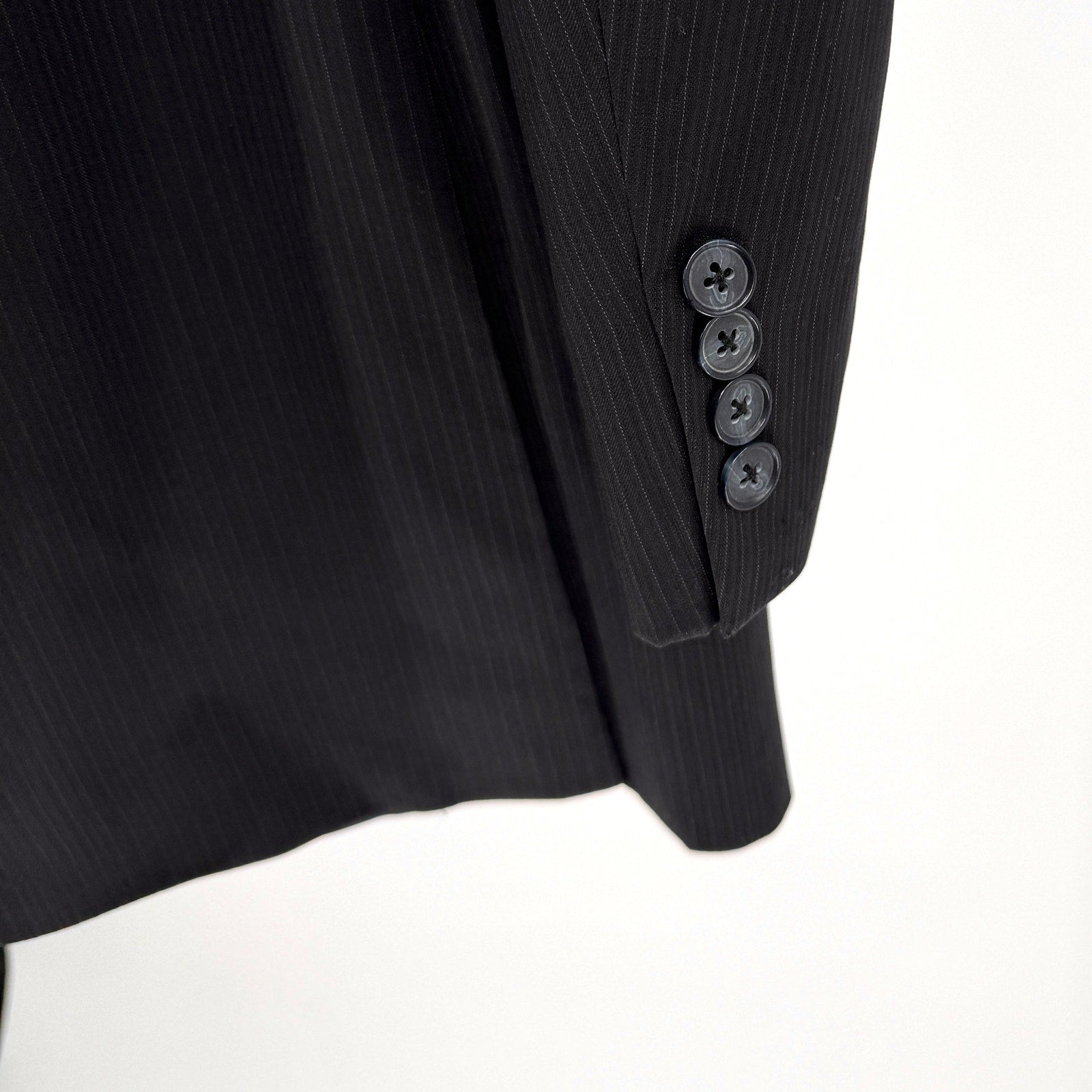 Michael Kors Charcoal Gray 100% Wool Pinstripe Sharp Tailored Blazer Jacket