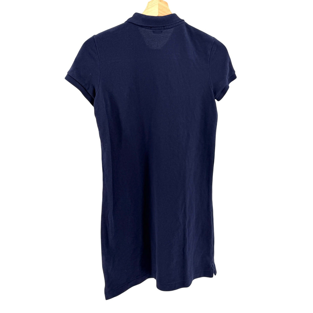Ralph Lauren Navy Blue 100% Cotton Pink Pony Mesh Mini Polo Dress