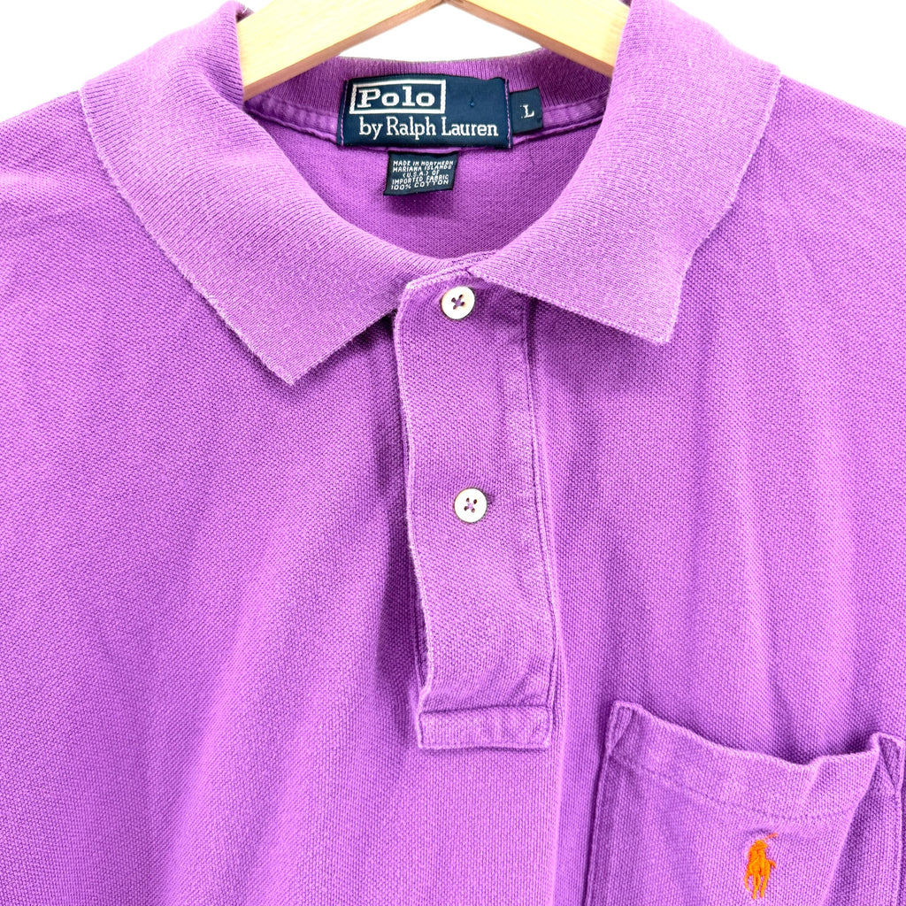 Vintage 90s Polo by Ralph Lauren Purple Cotton Pique Polo Shirt