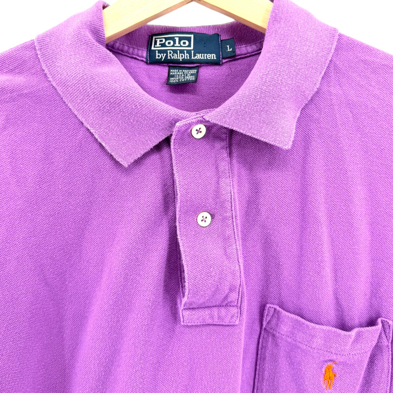 Vintage 90s Polo by Ralph Lauren Purple Cotton Pique Polo Shirt