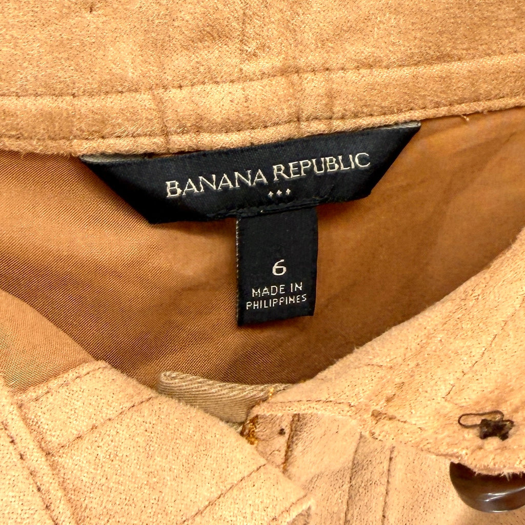 Banana Republic Tan Ultra Suede Utility Button Front Mini Skirt
