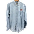 Vintage 90s Dilbert Office Depot Embroidered Oversized Denim Button-Up Shirt