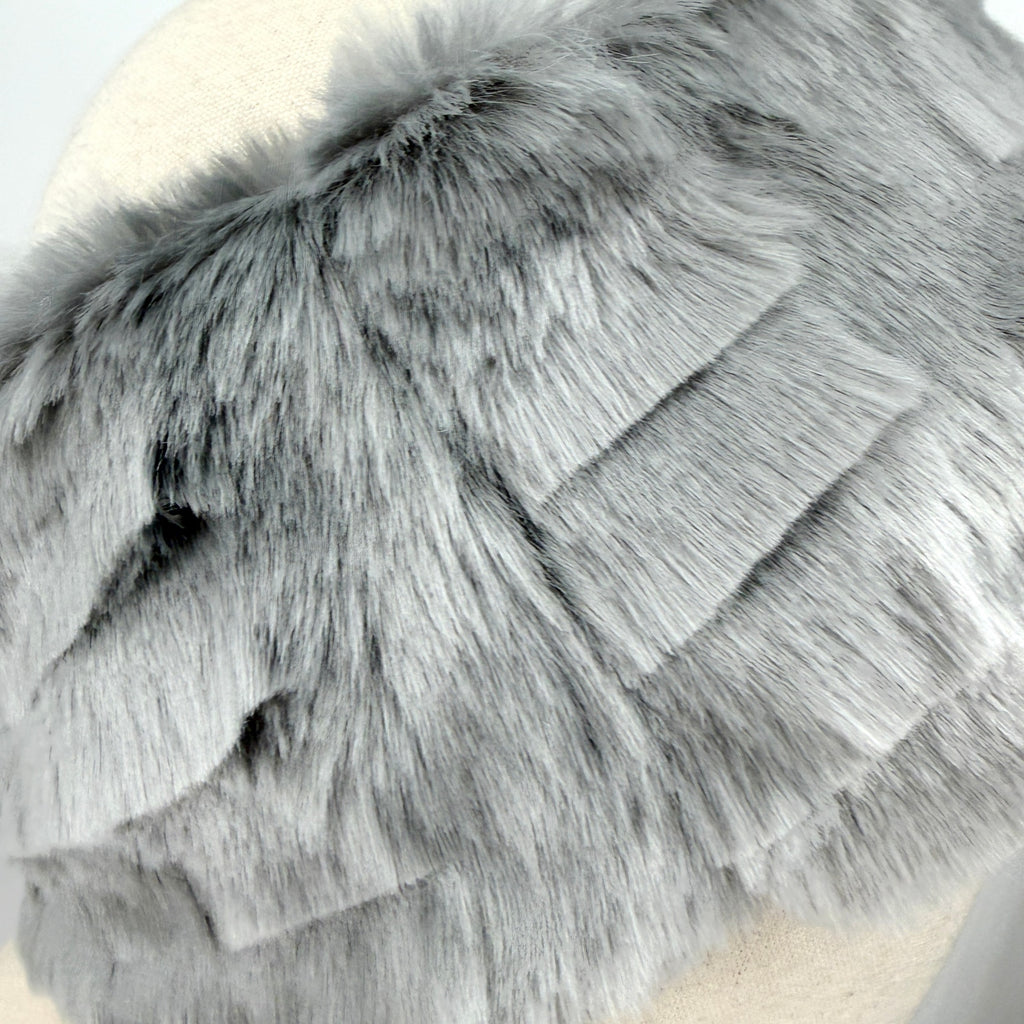 Vintage Y2K Grey Silver Tiered Cozy Ski Ear Warmer Headband