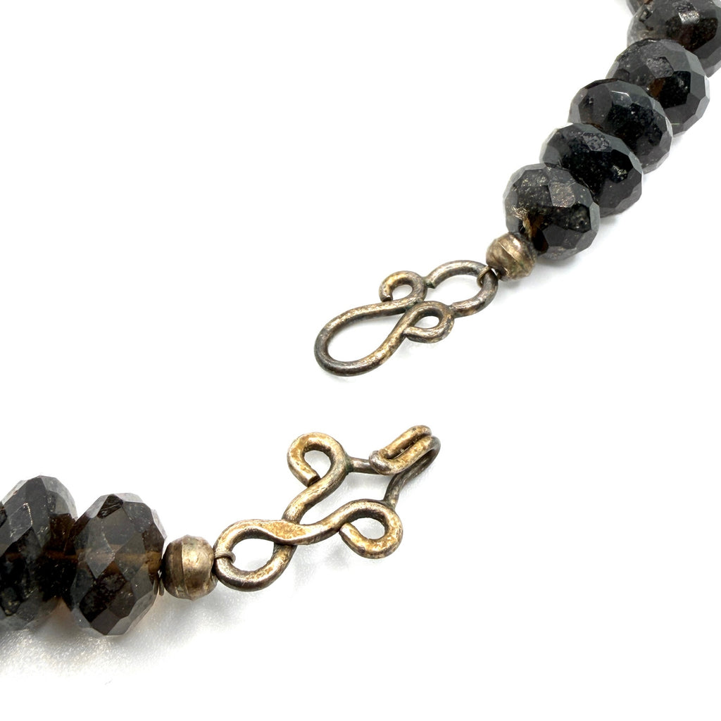 Vintage 90s Faceted Smoky Quartz Massive Statement Necklace