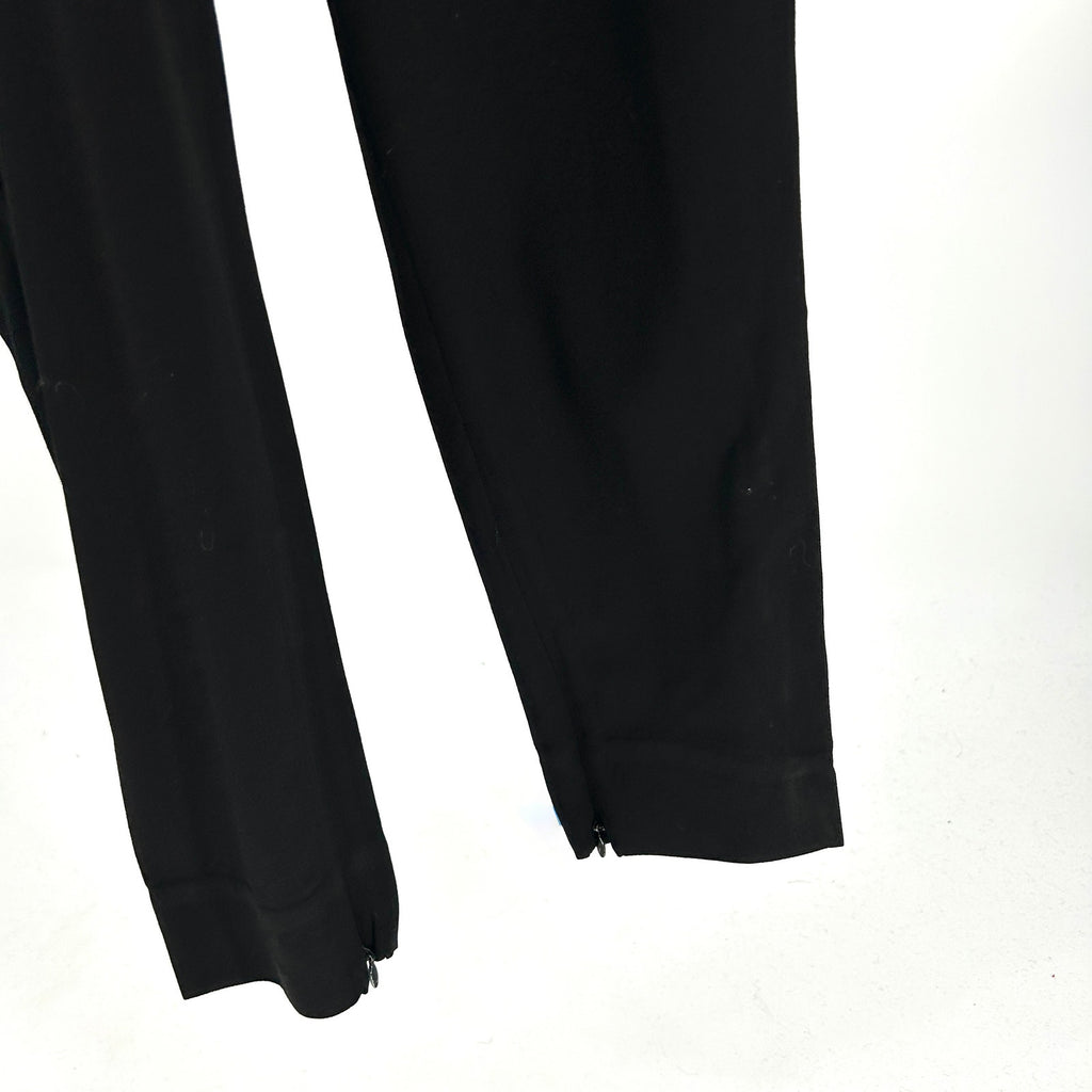 L’Agence Black Viscose Minimalist Tapered-Leg Zipper Jumpsuit