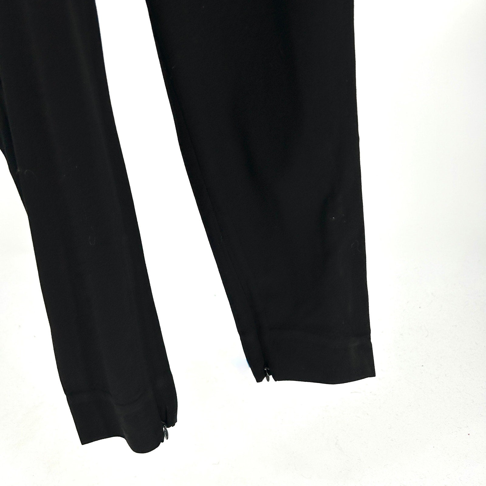 L’Agence Black Viscose Minimalist Tapered-Leg Zipper Jumpsuit