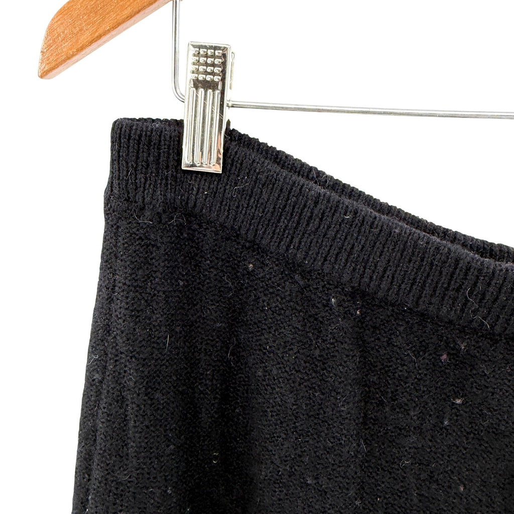 Vintage Y2K Double D Ranch Black 100% Lamb Wool Southwestern Knit Maxi Skirt