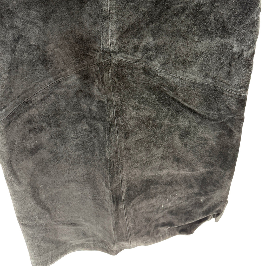Vintage 90s Gitano Black Genuine Suede Minimalist Maxi Skirt