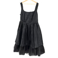 eShakti Black Romantic Goth Tulle Tiered Boned Corset Cocktail Dress