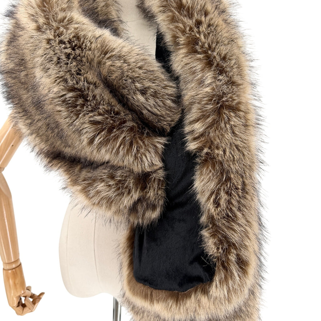 Sissily Designs Brown Faux Fur Velvet Lined Bridal Wrap
