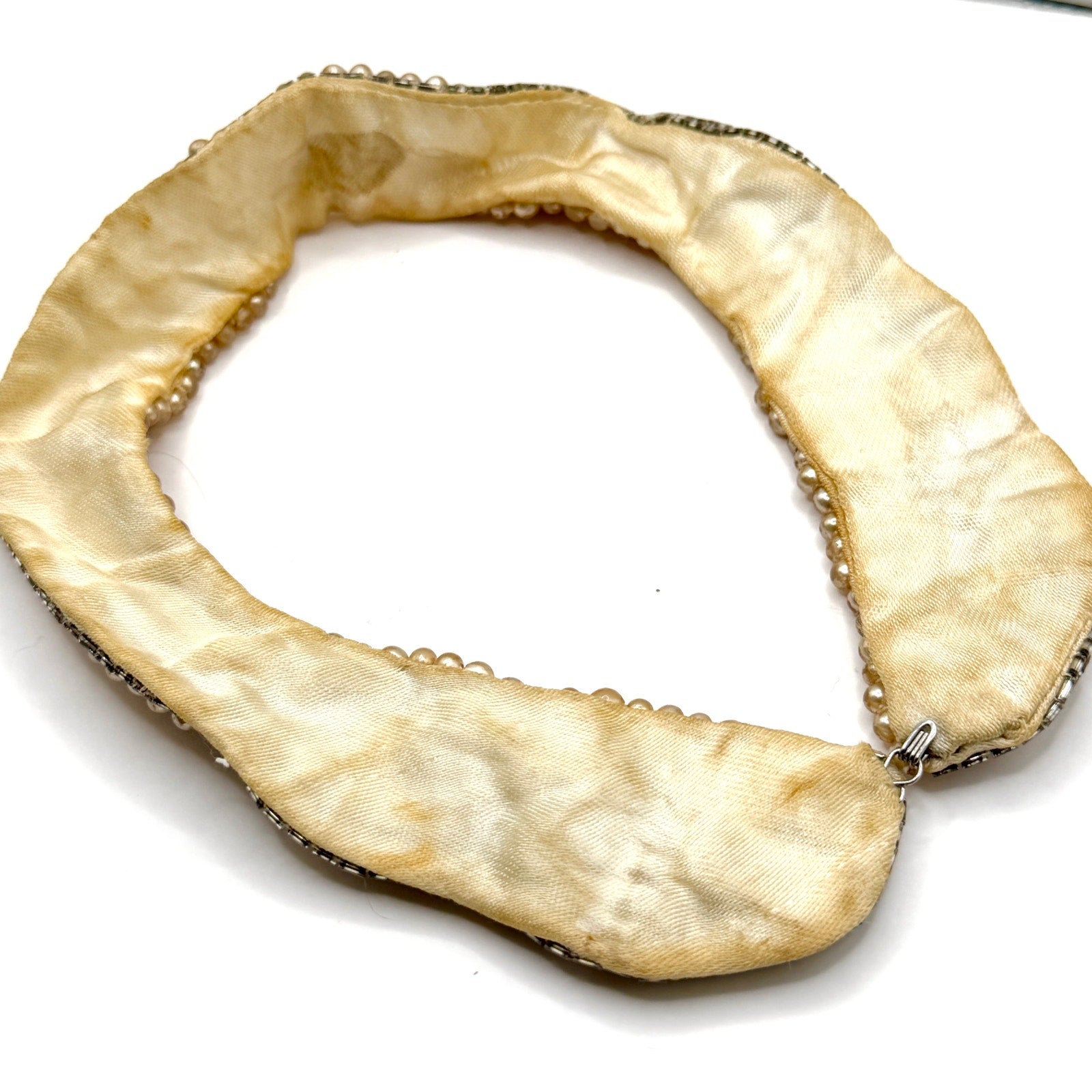 Vintage 50s Unbranded Cream Faux Pearl Coquette Detachable Collar Necklace