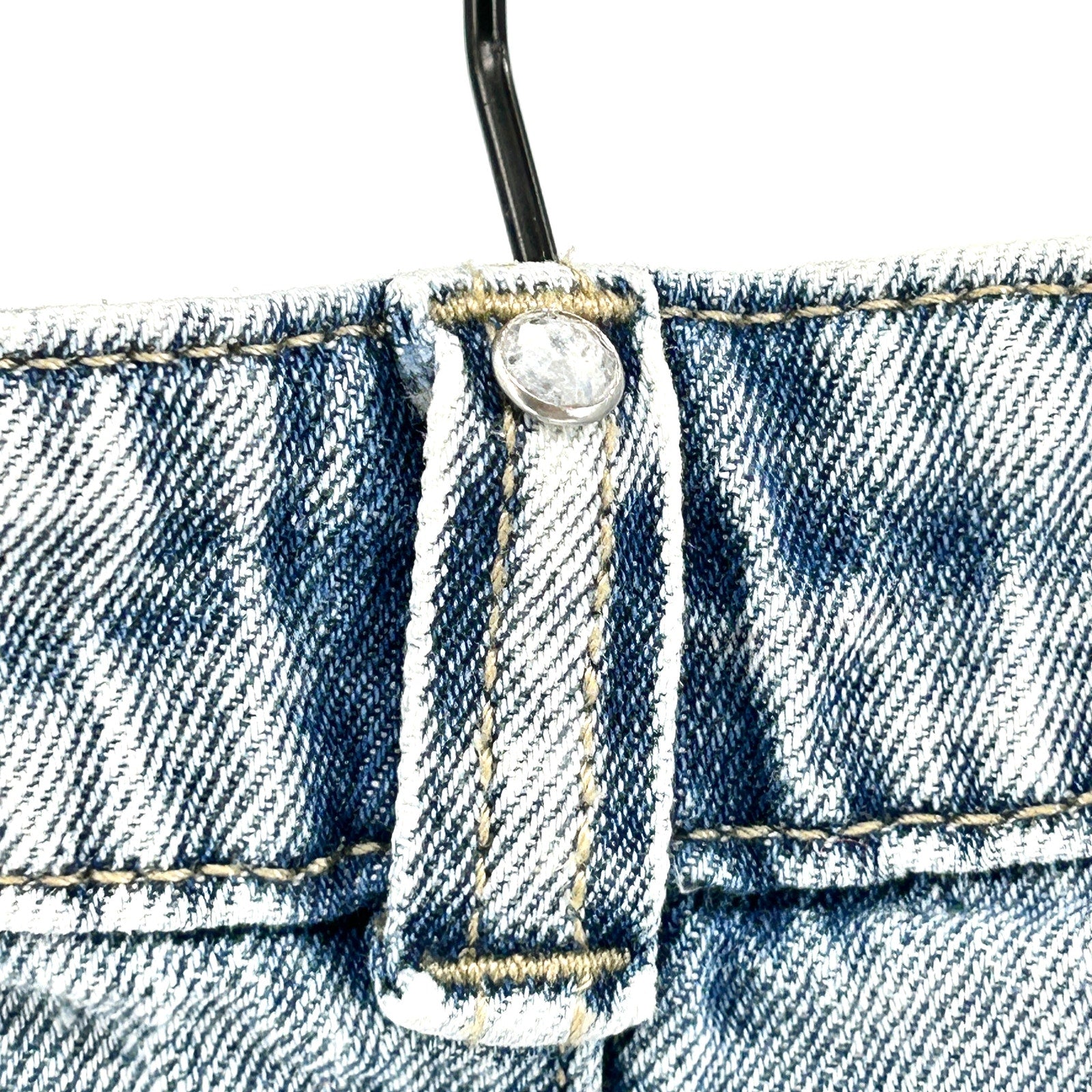 Rebecca Minkoff Light Blue Acid Wash Deconstructed Denim Midi Skirt