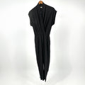 L’Agence Black Viscose Minimalist Tapered-Leg Zipper Jumpsuit