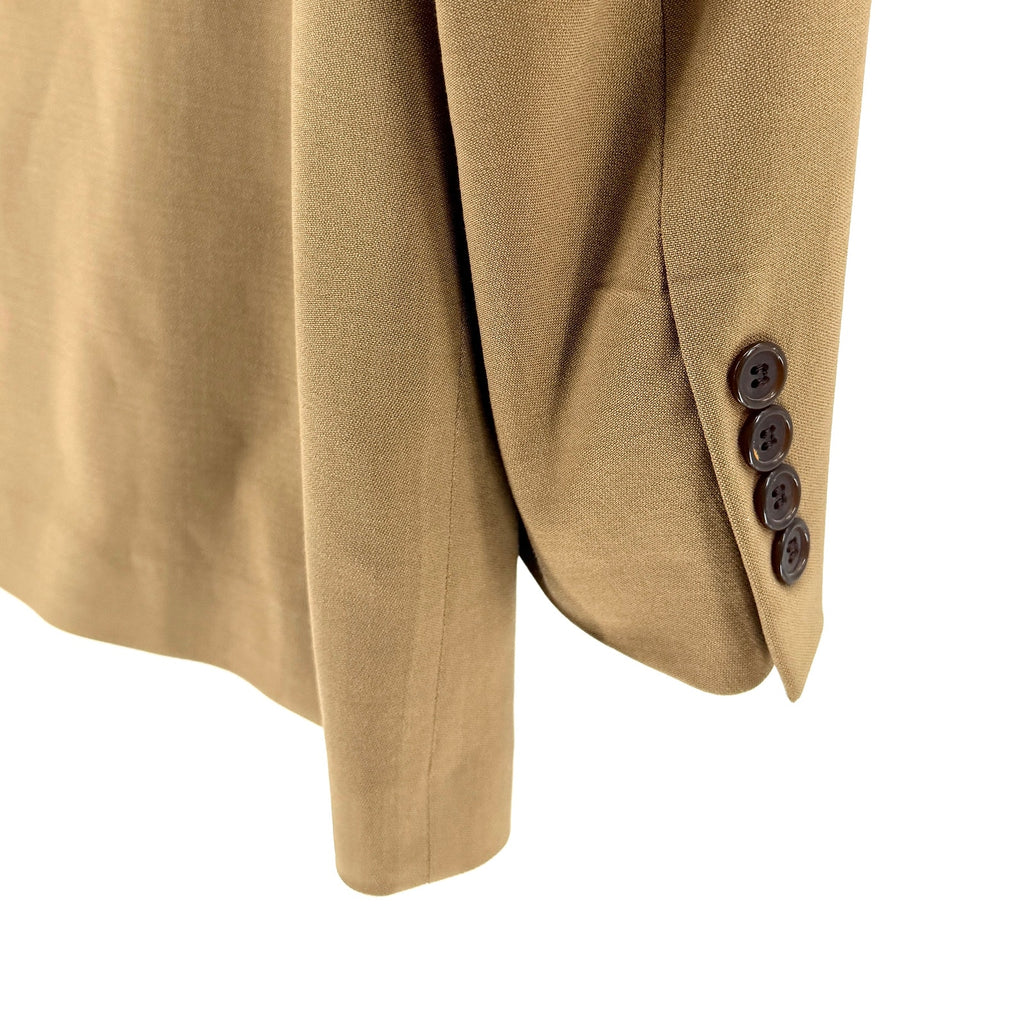 Vintage 90s Donna Karan Signature Tan Pleated JFK Jr Style 3 Button Suit