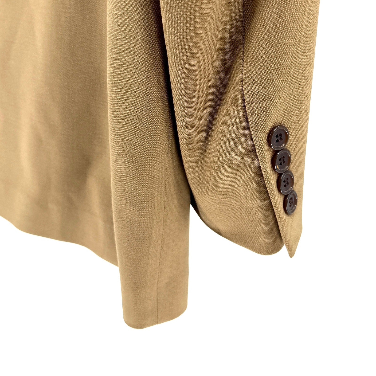 Vintage 90s Donna Karan Signature Tan Pleated JFK Jr Style 3 Button Suit